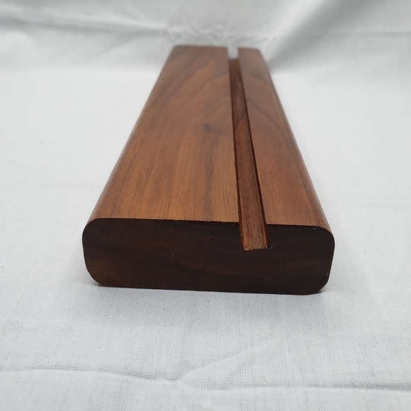 Wood Slotted Sign or Picture Holder Vintage Handcrafted 1979 Teatown Woodcraft - Picture 4 of 9